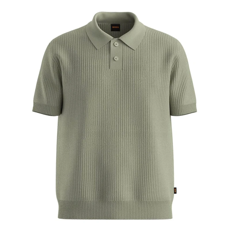 BOSS Mens Akoppo Short Sleeve Open Green M - Image 1