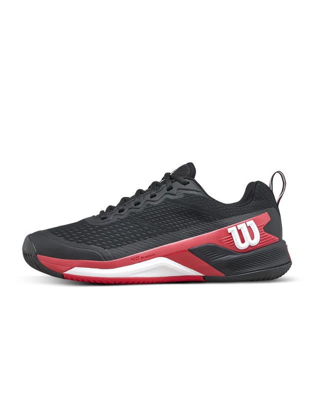 Wilson Rush Pro 4.5 Men's Tennis Shoes, Made from Breathable Mesh, Providing Dynamic Support and Abrasion Resistance, with Lightweight Cushioning, Colour: Black/Infrared/White, Size: 10