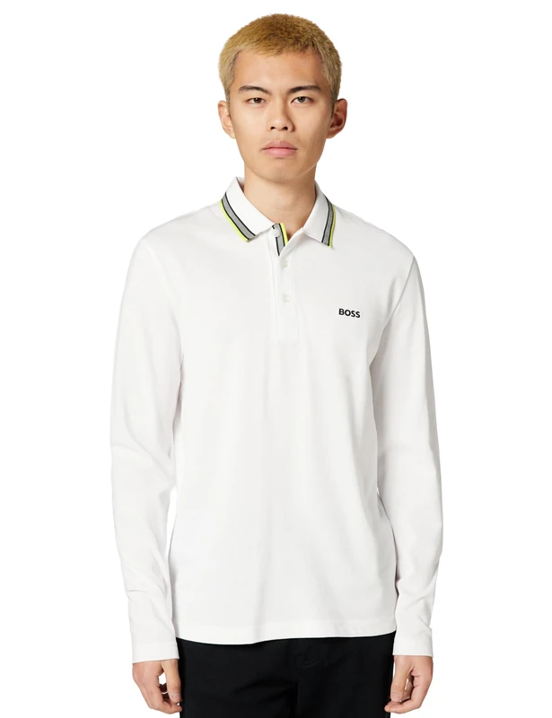 BOSS Men's Plisy Polo Shirt, 112open White, XXL