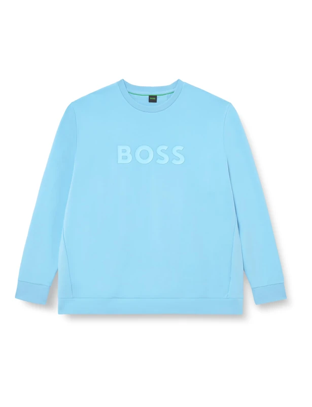 BOSS Men's Salbo Stretch Cotton Sandwich Logo Sweatshirt, 455light/pastel blue, 6XL
