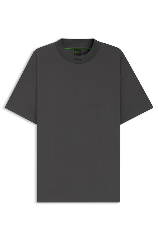 BOSS Zone Men's T-Shirt with Collar, 027dark Grey, M