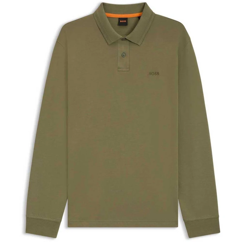 BOSS Men's Pe_Interlock_Long Polo, 342open Green, 5XL