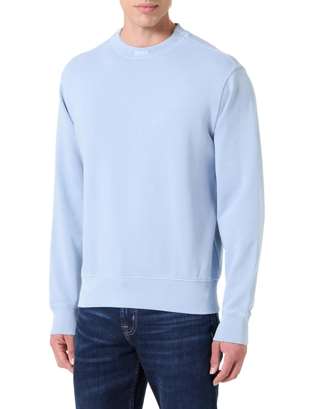 BOSS Men's We_dye Sweatshirt, 470open Blue, S