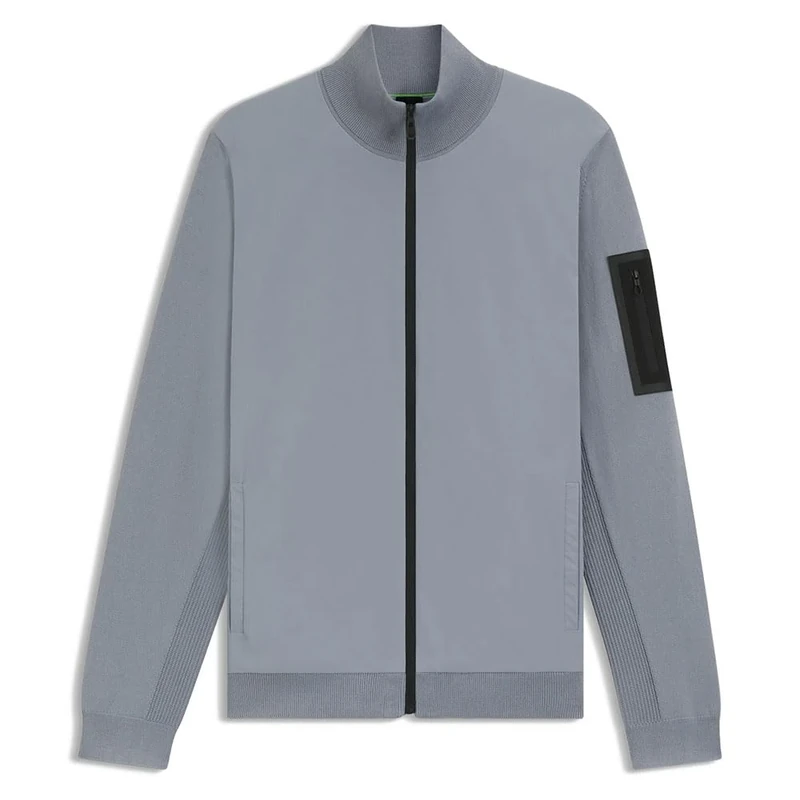 BOSS Men's K_Momentum-x Hy Knitted_Jacket, 026dark Grey, L