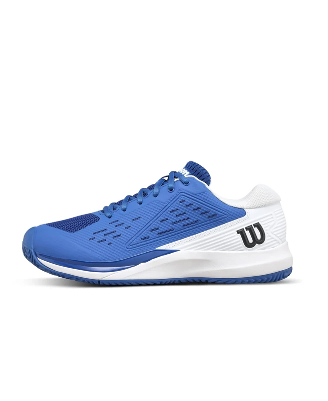 Wilson Rush Pro Ace Men's Tennis Shoes, Provide a Confident Fit and Dynamic Support, with Enhanced Stability and Superior Traction, Colour: Deja Vu Blue/White/Black, Size: 10.5