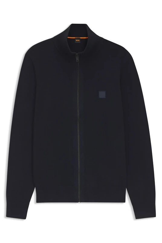 BOSS Mens Kanozip S Knitted jacket in cotton and cashmere