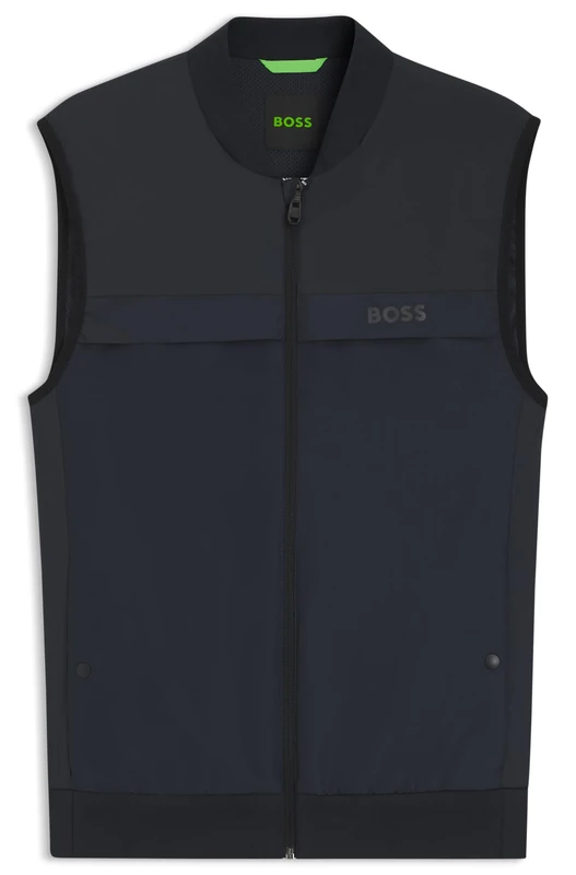 BOSS Men's V_gridlyte Vest Outerwear Jacket, 402 Dark Blue, S