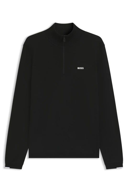 BOSS Mens Zip Jumper Long Sleeve Black S