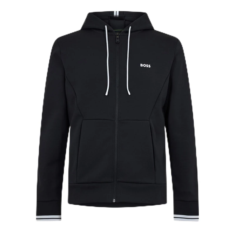 BOSS Mens Zip Hoodie Advanced Stretch Long Sleeve Black 3XL