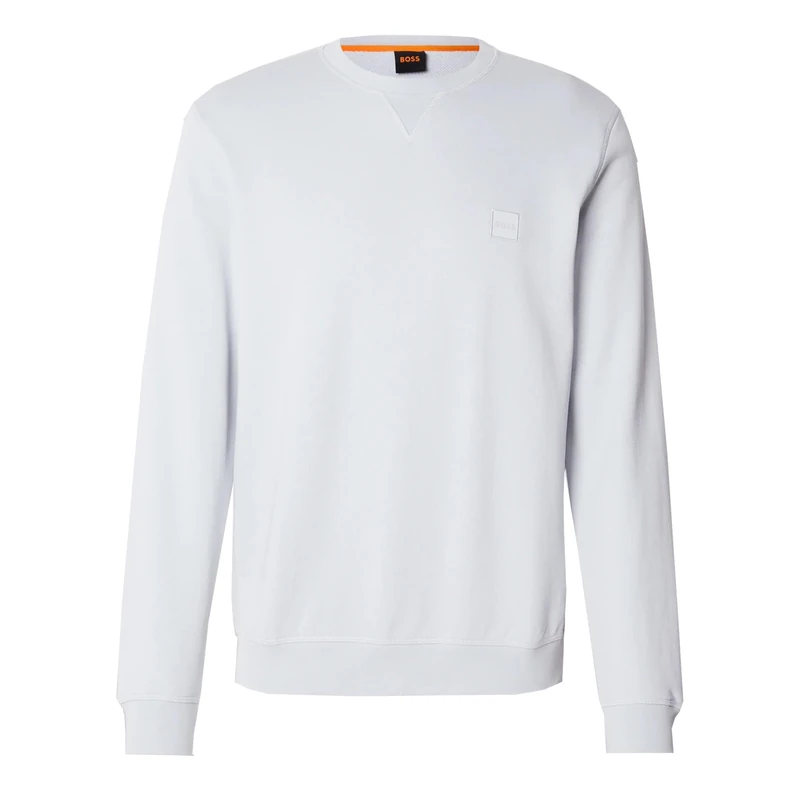 BOSS Men's Westart Regular Fit Cotton Terry Sweatshirt with Logo Patch, 053light/pastel grey, S
