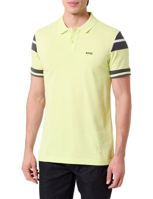 BOSS Men's Sleeve Zone Polo Shirt, 337light/pastel Green, M