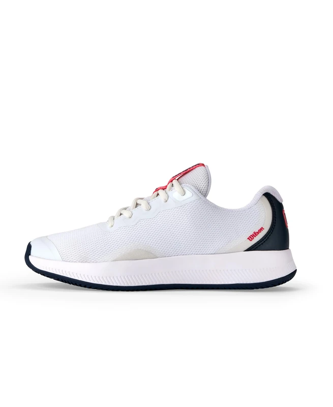 Wilson Intrigue Lite Women's Tennis Shoes, Female-Focused Design, Provides Dynamic Comfort and Adaptable Court Play, Colour: White/Navy Blazer/Dubarry, Size: 7.5