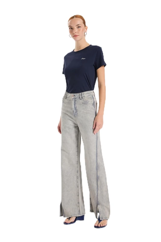 BOSS Women's C_Marlene Hr Split Jeans_Trousers, 020 Grey, 28W / 32L