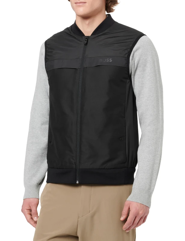 BOSS Men's V_gridlyte Vest Outerwear Jacket, 001black, 3XL