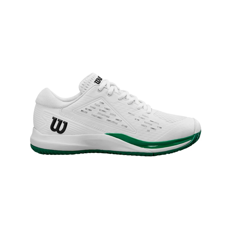 Wilson Rush Pro Ace Junior Tennis Shoes, Provide a Secure Fit and Dynamic Support, with a Durable Outsole for Improved Balance and Superior Traction, Colour: White/Bosphorus, Size: 4K