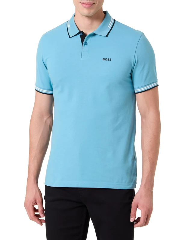 BOSS Men's Paul Polo Shirt, 453light/pastel Blue, XL