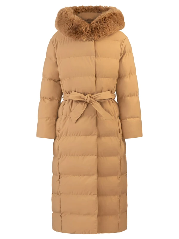 APART Fashion Women's Apart Winterjacke mit Reißverschluss Winter Jacket, Camel, 16