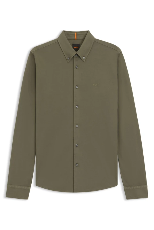 BOSS Mens Myjersey M Slim-fit Shirt in Cotton Jersey