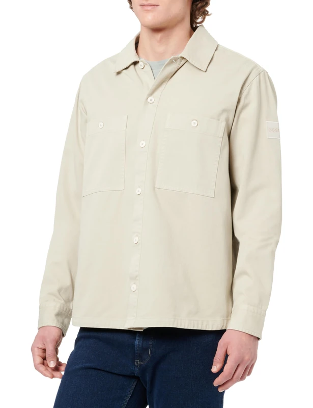 BOSS Men's Locky_2_m Shirt, 271light Beige, 4XL - Image 1