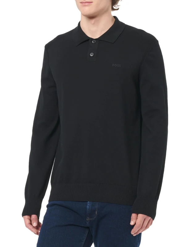 BOSS Men's Asac_pl Knitted Sweater, 001black, XXL