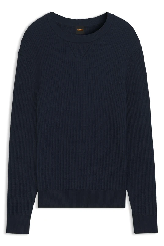 BOSS Mens Apokko Cotton-Blend Sweater with 3D Knitted Structure
