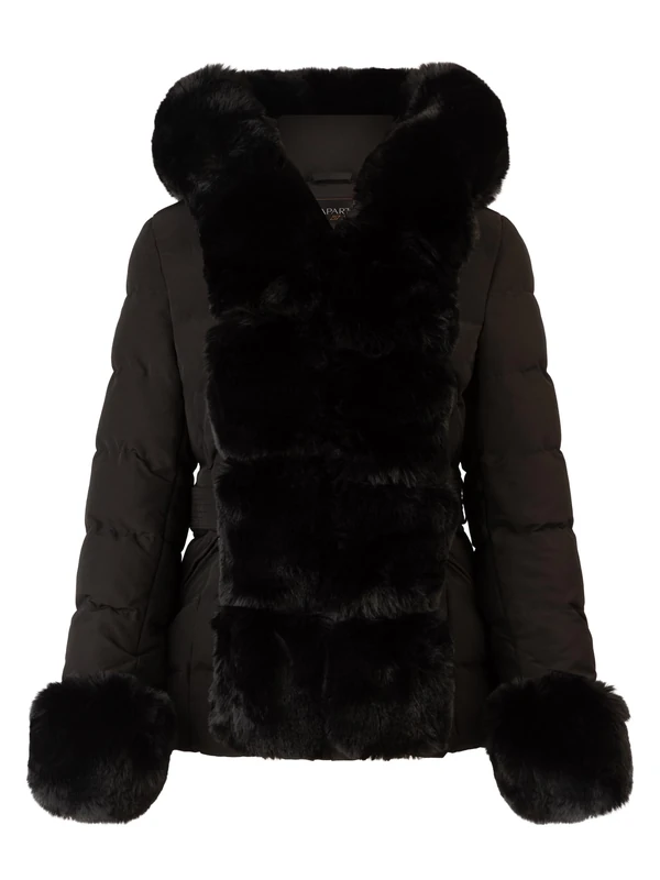 APART Fashion Women's Apart Winterjacke mit Reißverschluss Winter Jacket, Black, 16