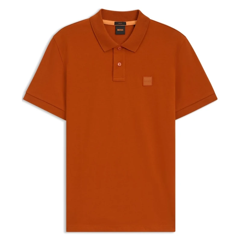 BOSS Mens Passenger Polo Shirt Short Sleeve Cotton Open Orange 842 XL