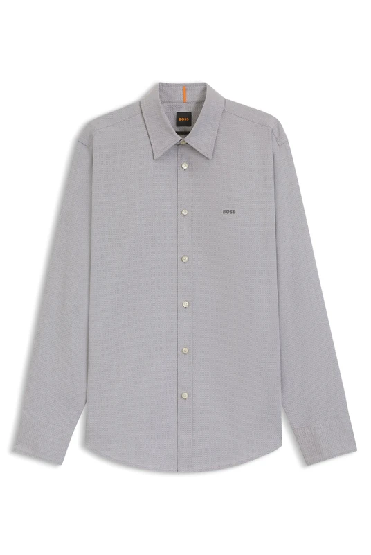 BOSS Mens Relegant 6 Regular-fit Shirt in Stretch-Cotton Dobby