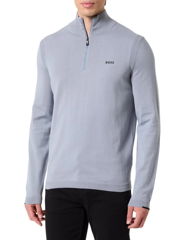 BOSS Men's K_Ever-x Qz Knitted_Sweater, 026dark Grey, L