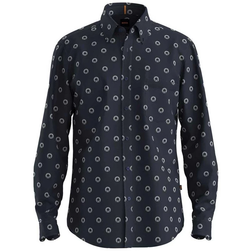 BOSS Men's Rickert_m Shirt, 404 Dark Blue, S