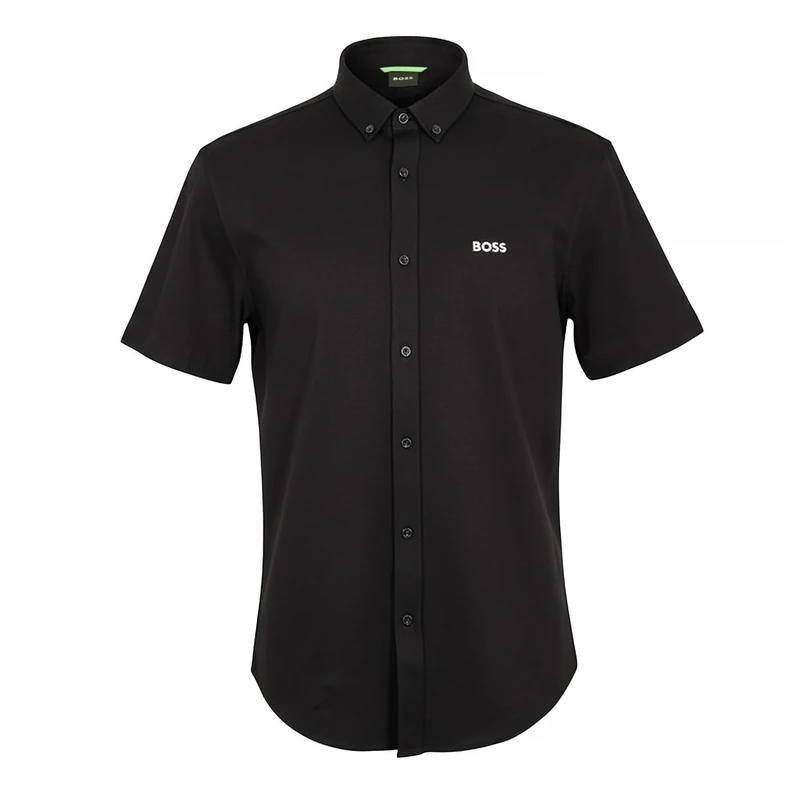 BOSS Mens HBG Motion S Plain Short Sleeve Shirt Black 3XL