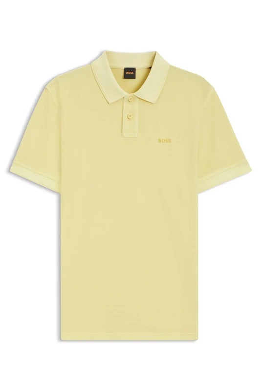 BOSS Mens Prime Cotton-piqué Polo Shirt with Logo Print