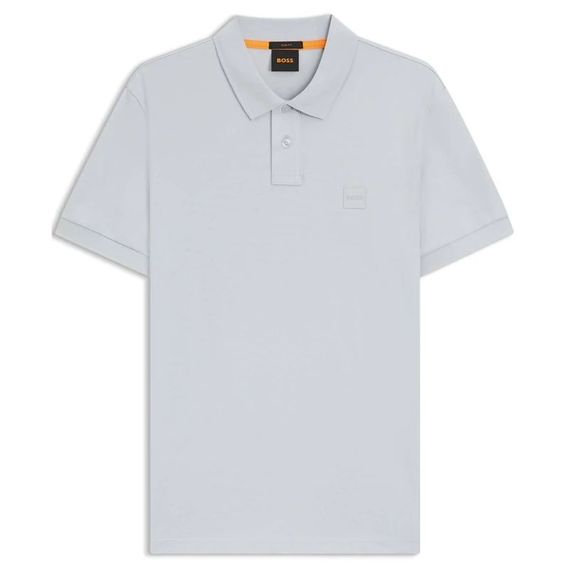 BOSS Mens Polo Top Short Sleeve Cotton Lt/Pastel Grey 5XL