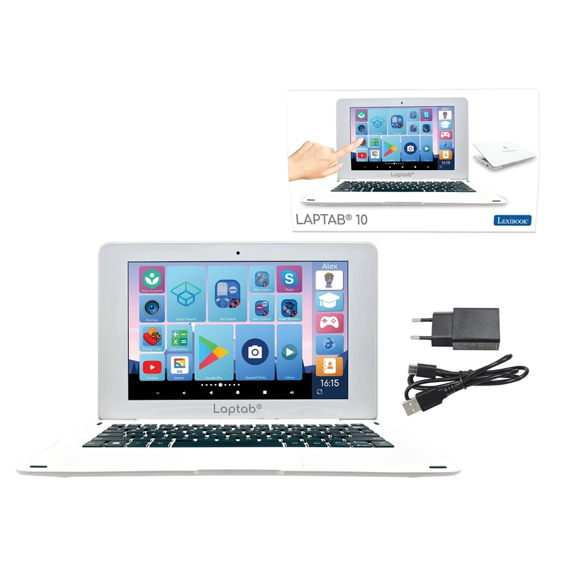 Lexibook, LAPTAB® 11 Laptop with Touch Screen, Family Friendly, Educational and Fun Content, Works on Android™, Parental Control, Ultra Slim and Lightweight, LT11FR