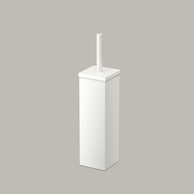 Gatco Toilet Brush Holder, Stainless Steel, Matte White, 14.63" H - Image 1