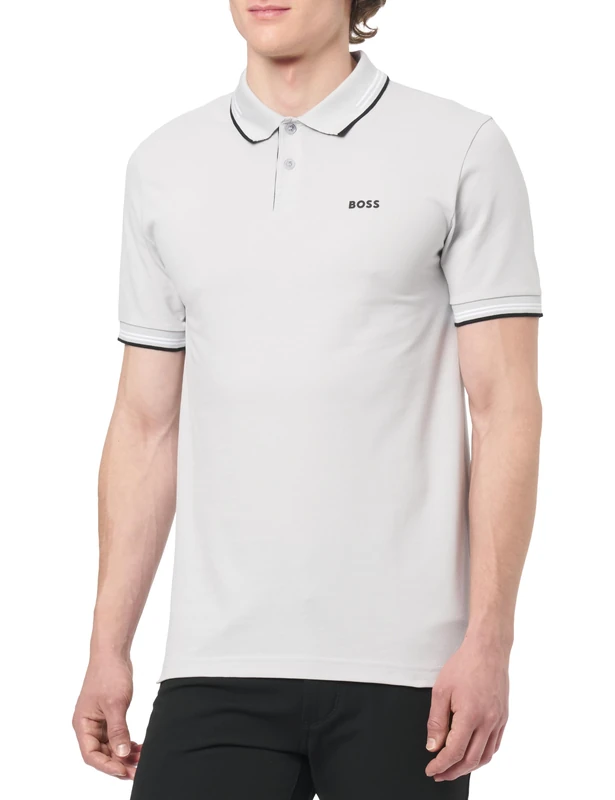 BOSS Men's Paul Polo Shirt, 053light/pastel Grey, M
