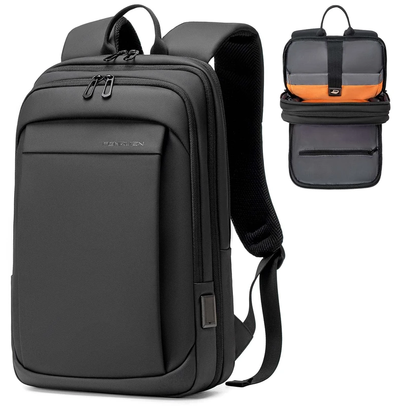FENRUIEN Laptop Backpack Business Smart Backpack Waterproof fit 15.6 Inch Travel Durable Laptop Backpack with USB Charging Port (Regular)