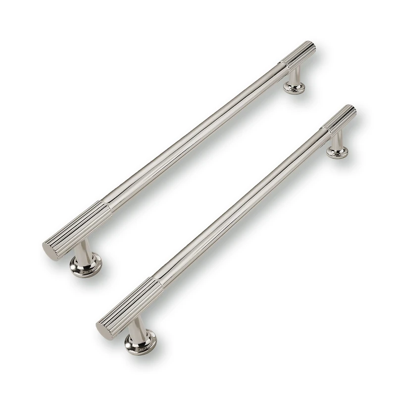 CABDM 5 Pack 12inch(305mm) Center to Center Polished Nickel Cabinet pulls Solid Heavy-Duty Kitchen Cabinet Handles Drawer Pulls Cupboard Hardware for Cabinets