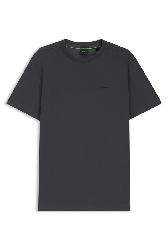 BOSS Mens T-Shirt Short Sleeve Cotton Asphalt 027 XL Dark Grey - Image 1