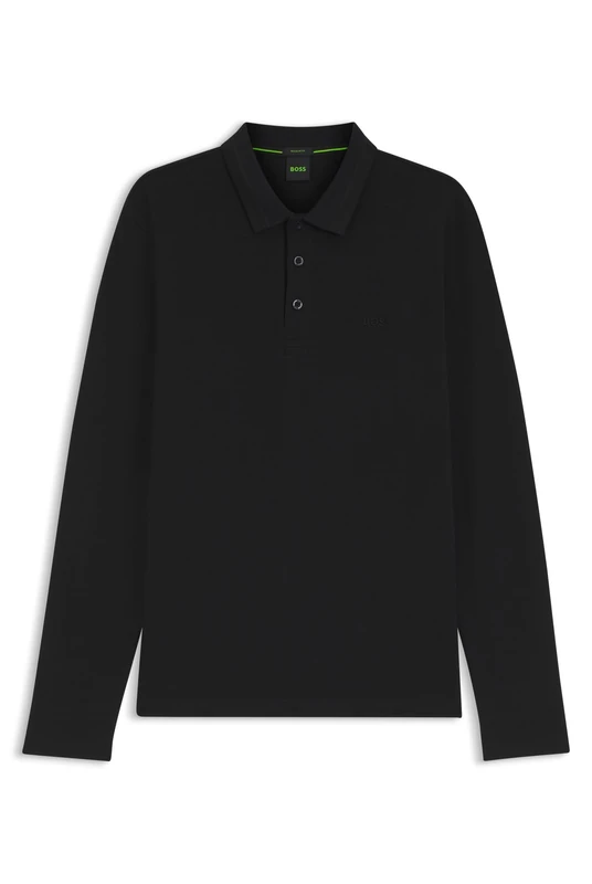 BOSS Long-Sleeved Cotton Piqué Polo