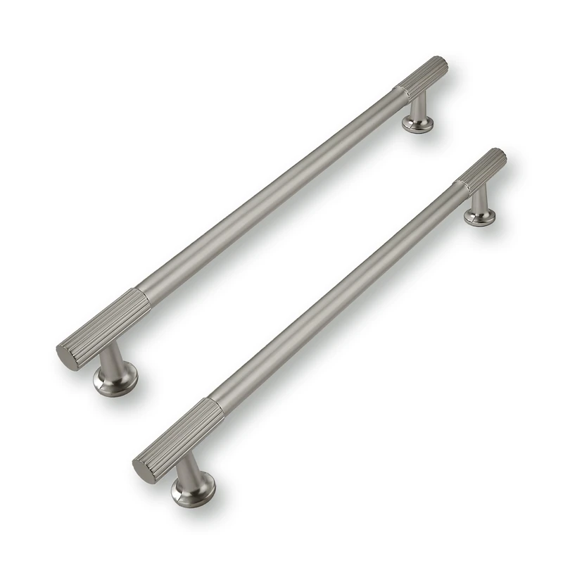 CABDM 5 Pack 12inch(305mm) Center to Center Brushed Satin Nickel Cabinet pulls Solid Heavy-Duty Kitchen Cabinet Handles Drawer Pulls Cupboard Hardware for Cabinets