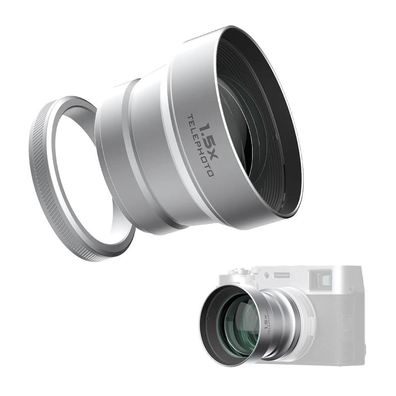 Freewell 1.5X Telephoto Lens Compatible with Fuji X100VI X100V, Enhanced Zoom and Lightweight Design