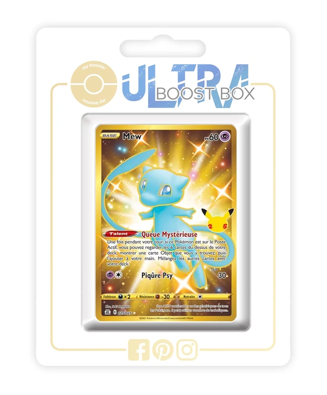 Mew 025/025 Gold - my-booster X Épée et Bouclier - Célébrations - 25 ans - Box of 10 Pokemon French Cards