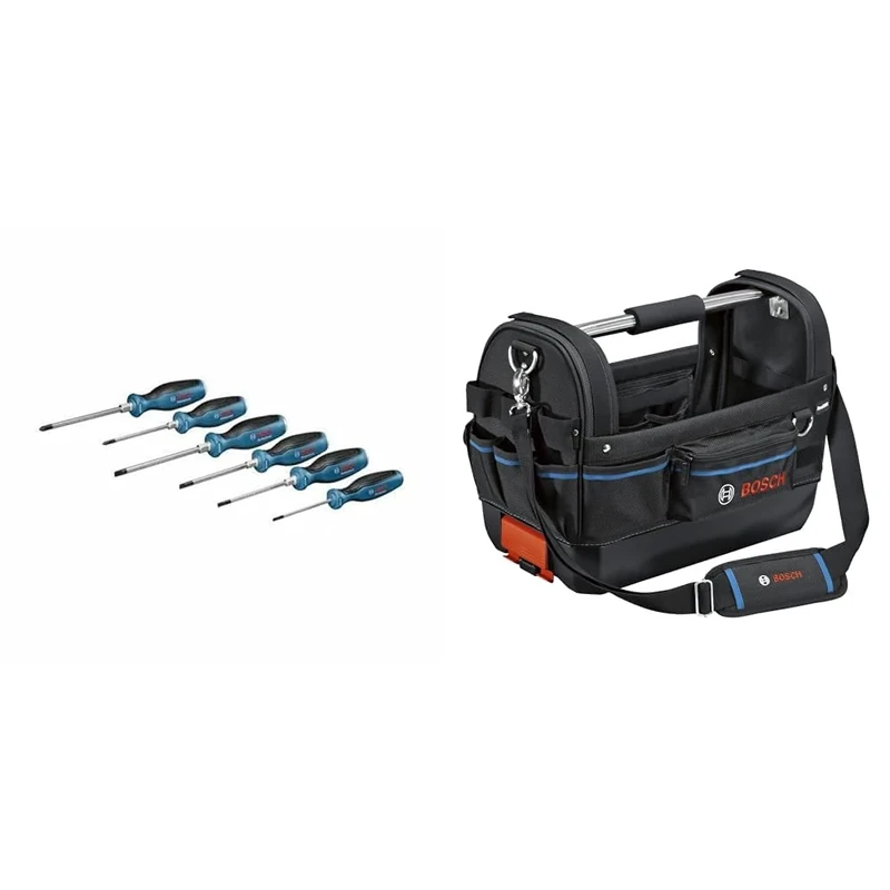Bosch Professional six-Part Screwdriver Set + GWT 20 Tool Bag, Blue