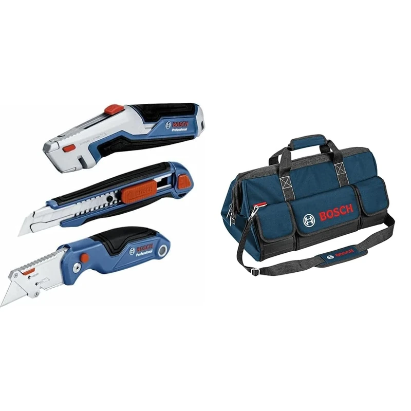 Bosch Professional Three-Part Knife Set + toolbag, Size L