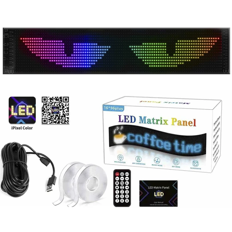 Devil Eyes Car and Truck LED Lights, Large Flexible LED Programmable Display, Dynamic Smart LED Coloured Eyes, Soft Screen, for Home Design, 192 x 898 mm - Image 1