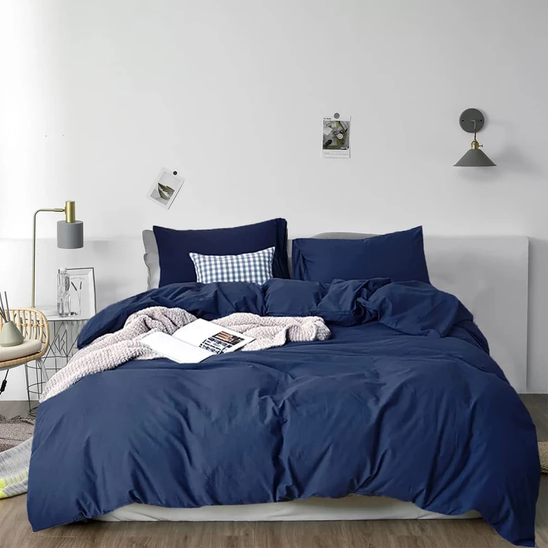 Pureant Navy Blue Comforter Queen Dark Blue Bedding Women Men Soft Quilts