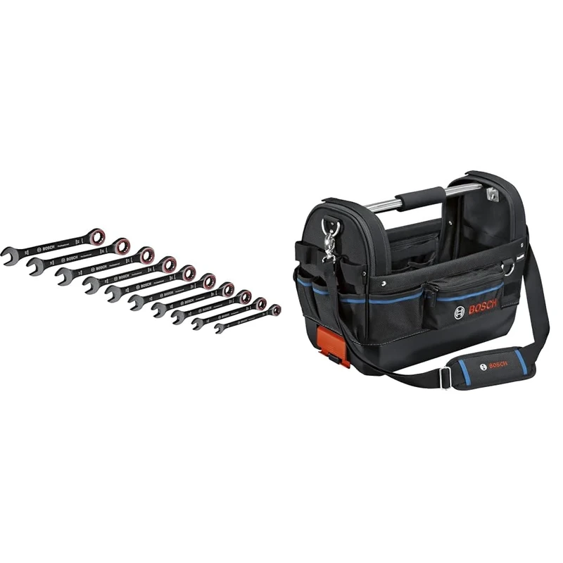 Bosch Professional Spanner Set + GWT 20 Tool Bag, Blue