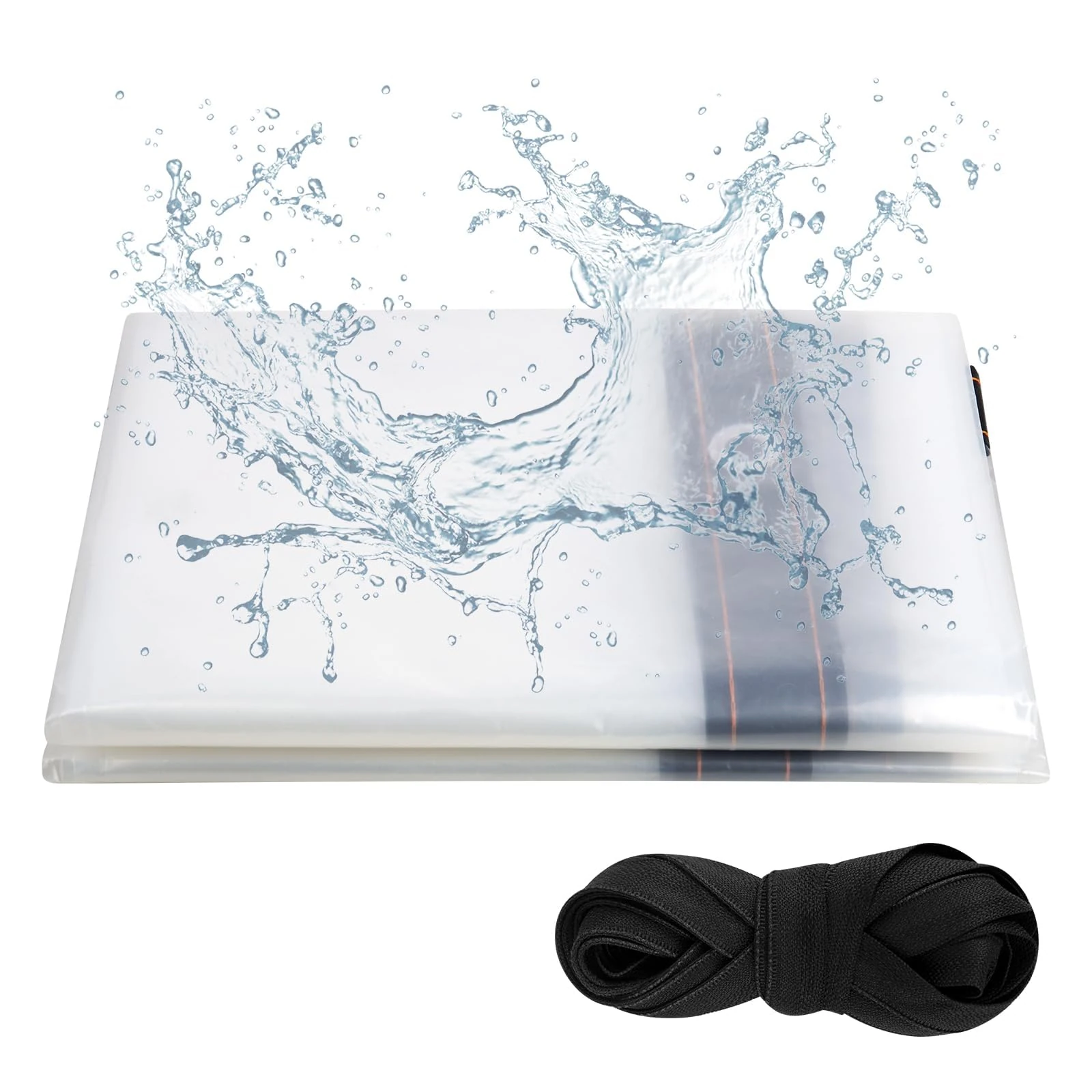 Clear Tarpaulin Waterproof Heavy Duty 3m x 3m Transparent tarpaulin Sheet, Transparent PVC Clear Tarpaulin with Eyelets and Rope, Waterproof tarpaulins for Home Garden Outdoor Camping Caravan