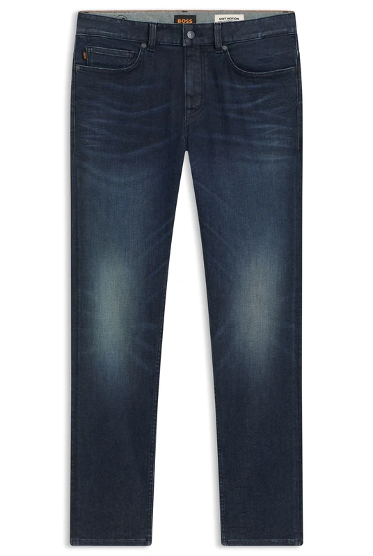 BOSS Men's Delaware BO Delaware Slim Fit Jeans in Comfortable Stretch Denim, 409 Dark Blue, 42 W/36 L